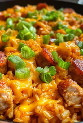One Pan Spicy Buffalo Chicken and Sausage Rice