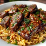 One Pot Bold Garlic Butter Honey BBQ Steak And Orzo
