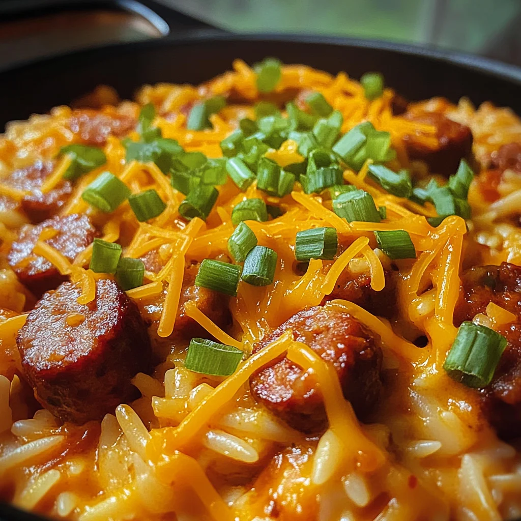One Pot Creamy Buffalo Sausage and Orzo