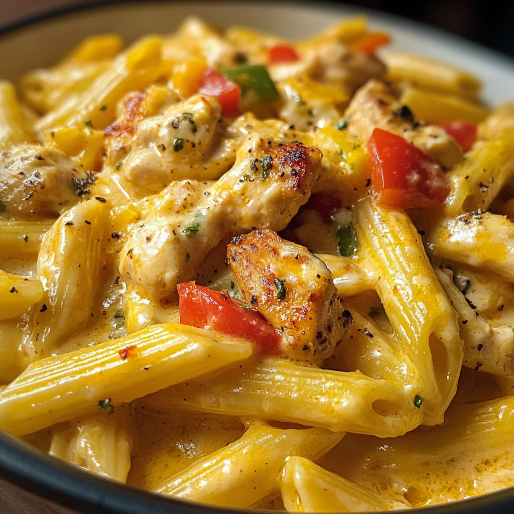 One Pot Sweet Honey Pepper Jack Chicken Pasta