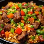 One Skillet Sweet and Spicy Cajun Steak Rice
