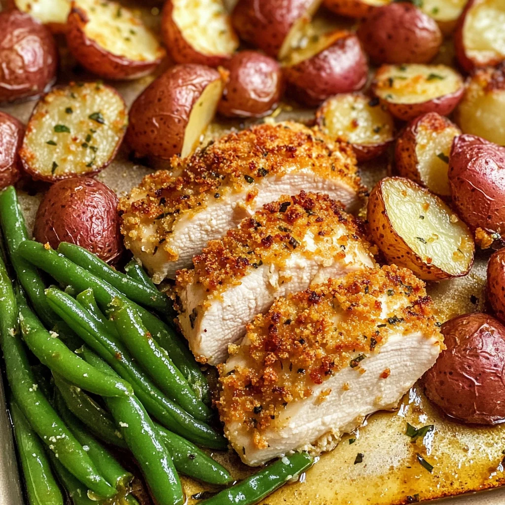 Parmesan Crusted Chicken Sheet Pan Dinner