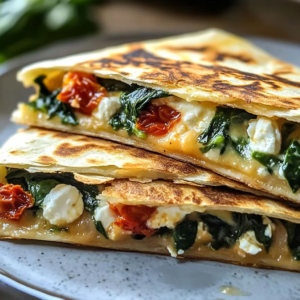 Spinach and Feta Quesadillas