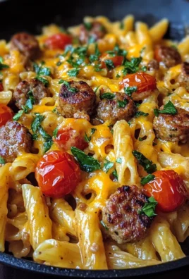 Sticky BBQ Ranch Sausage Pasta Skillet