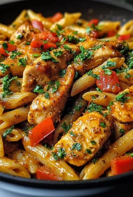 Sticky Spicy Cajun Butter Chicken Pasta Skillet