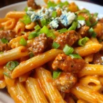 Sticky Sweet Buffalo Garlic Butter Sausage Penne
