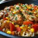 Sweet and Smoky Ranch Chicken Rice Skillet