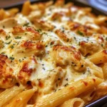 Baked Creamy Chicken Mozzarella Pasta