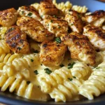 Cajun Garlic Chicken Rotini in Velveeta Cream Sauce