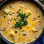 Cheesy Beef and Potato Soup