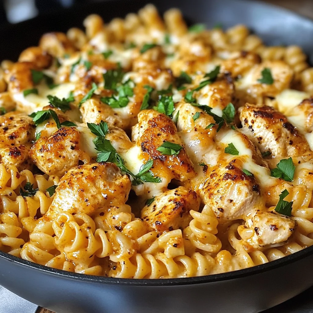 Cheesy Cajun Garlic Chicken Rotini Skillet for Comforting Nights