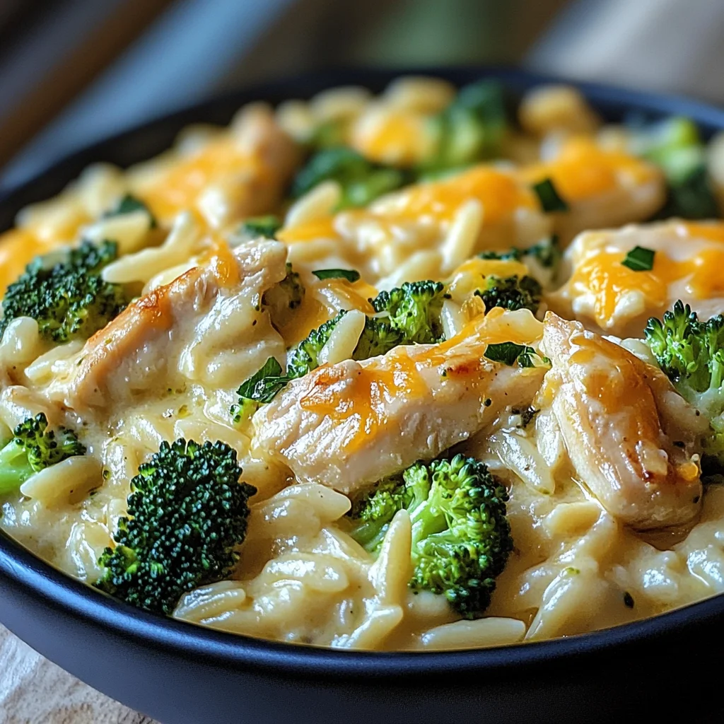 Cheesy Chicken Broccoli Orzo