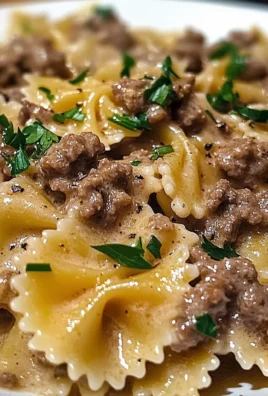 Creamy Parmesan Garlic Beef Bowtie Pasta Awaits You!