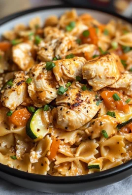 Creamy, Spicy Chicken Pasta with Summer Vegetables