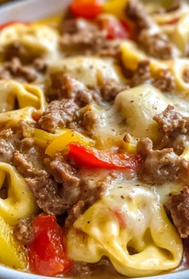 Crock Pot Cheesesteak Tortellini Recipe