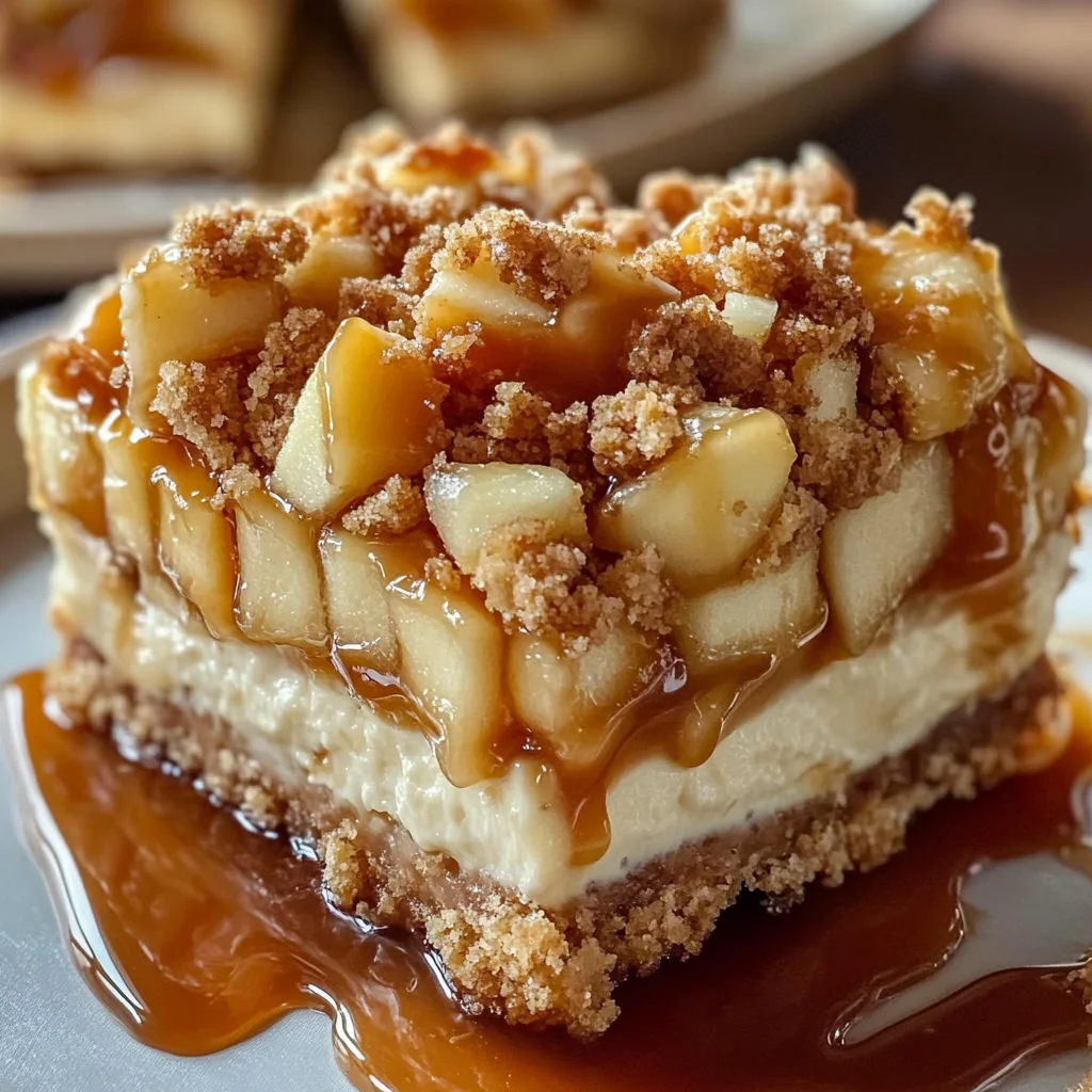 Easy Caramel Apple Cheesecake Bars