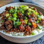 Easy Korean Ground Beef Bowl Recipe with Ginger Soy Sauce for Quick Dinners