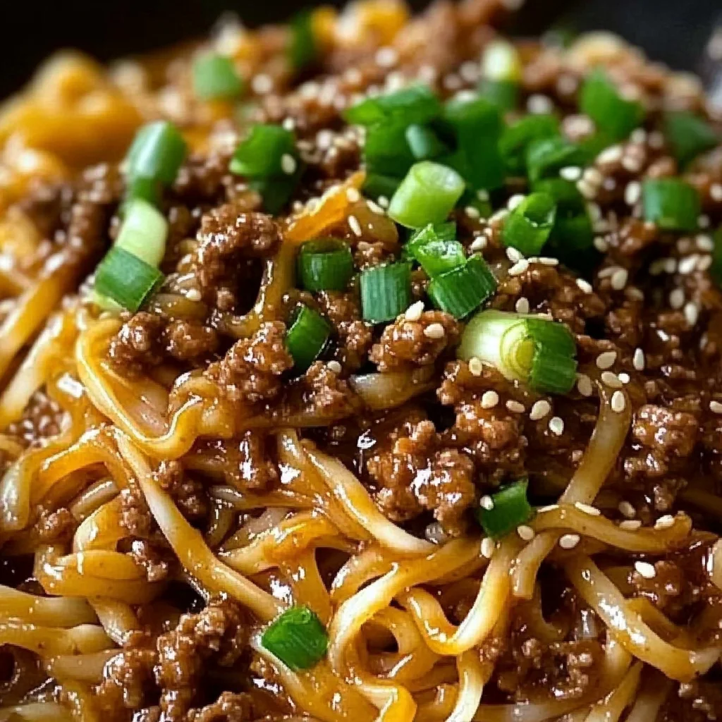 Easy Mongolian Ground Beef Noodles Recipe