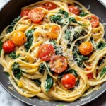 Fresh Spinach and Tomato Pasta