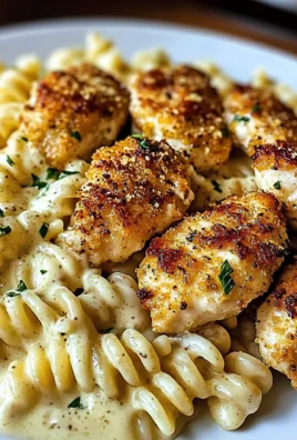 Garlic Parmesan Chicken Bites with Creamy Rotini