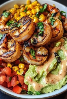 Grilled Shrimp Bowl with Avocado, Corn Salsa & Creamy Sauce Awaits You!