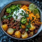 Ground Beef and Potato Taco Bowl