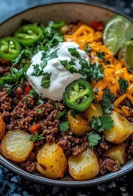 Ground Beef and Potato Taco Bowl