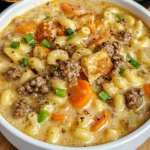One Pot Macaroni Cheeseburger Soup