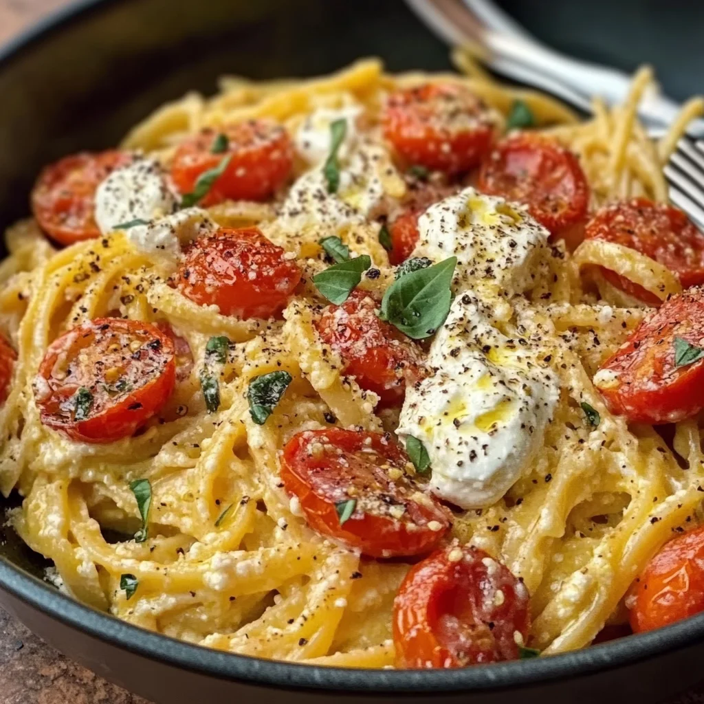 Roasted Tomato and Garlic Ricotta Pasta