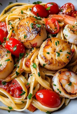 Scallop Shrimp Pasta with Burst Cherry Tomatoes