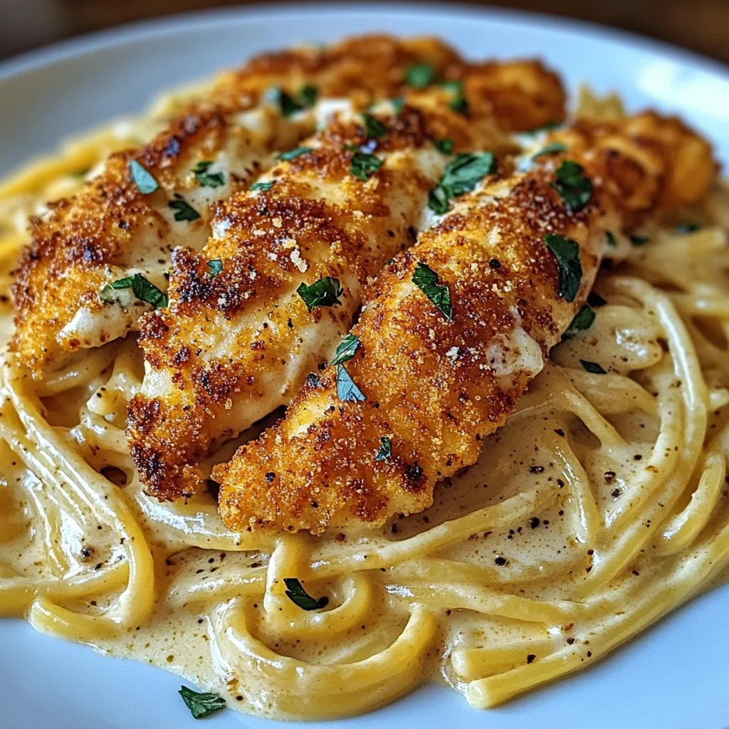 Spicy Cajun Three-Cheese Chicken Spaghetti in Garlic Parmesan Cream