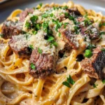Buffalo Ranch Garlic Butter Steak Pasta