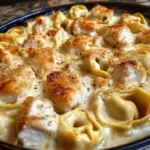 Cheesy Baked Chicken Alfredo Tortellini