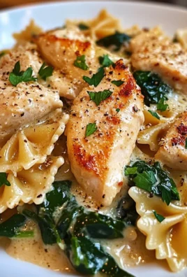 Cheesy Bowtie Pasta with Chicken and Spinach