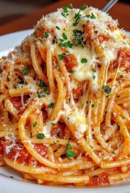 Cheesy Spaghetti in Garlic Parmesan & Cream Cheese Tomato Sauce