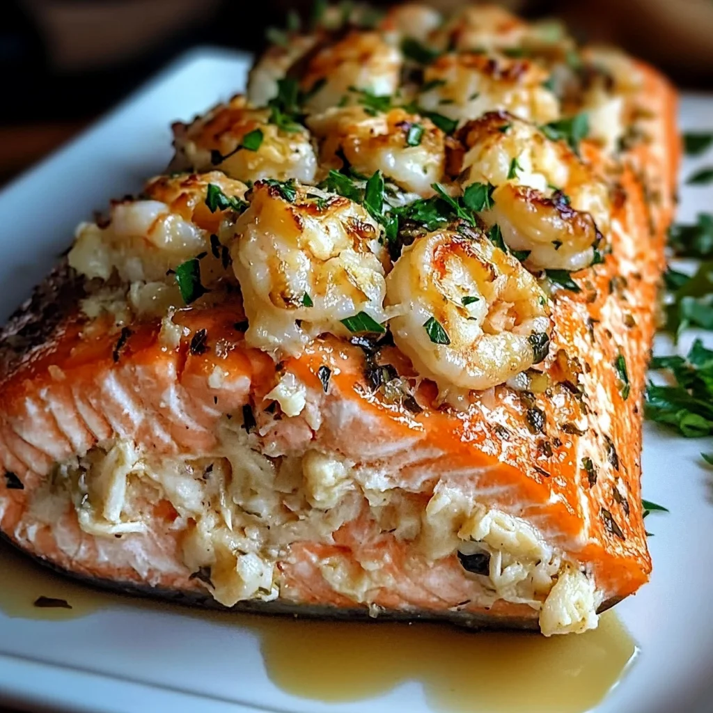 Crab and Shrimp Stuffed Salmon