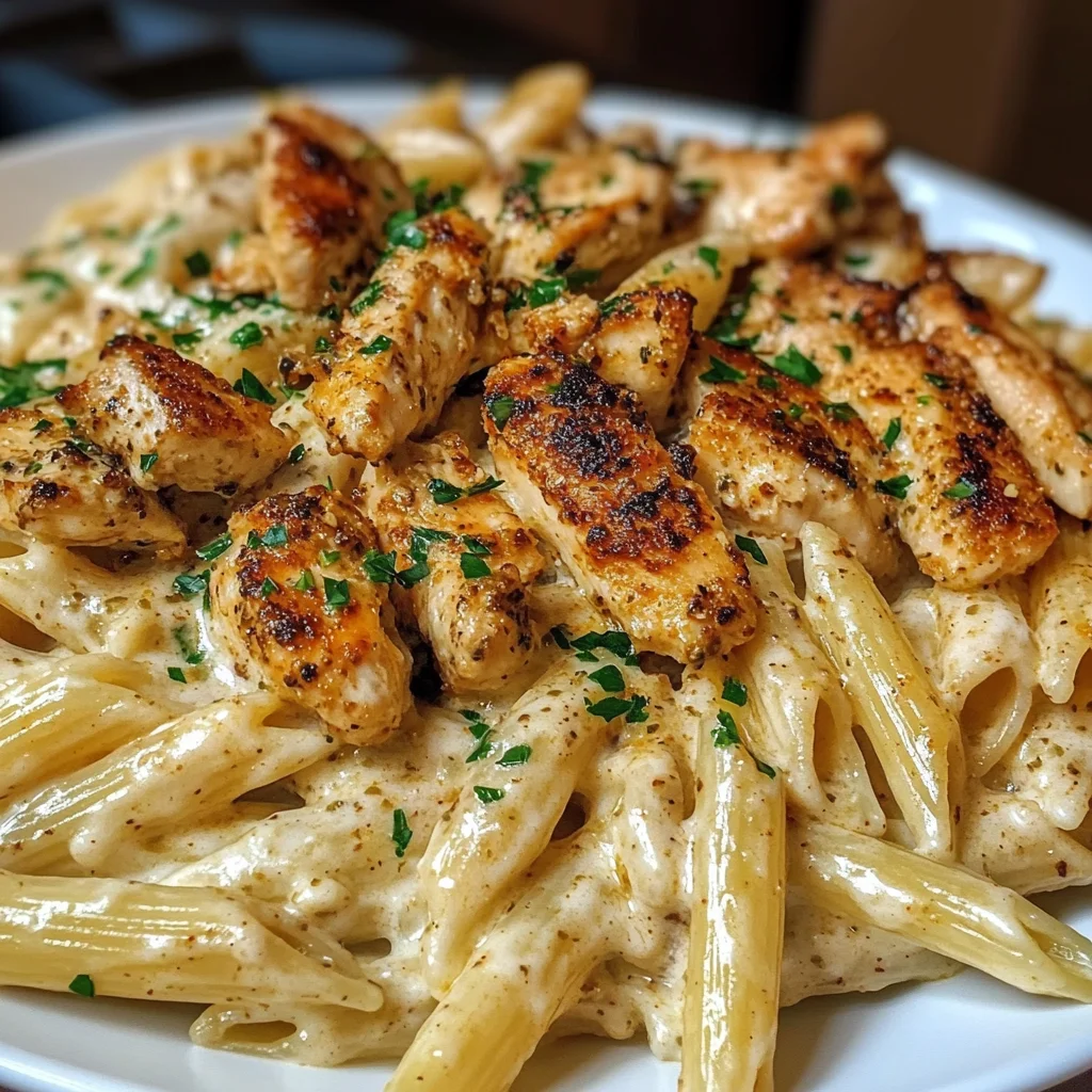 Creamy Cajun Garlic Chicken Penne with Parmesan Sauce