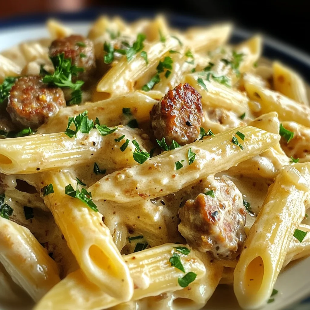 Creamy Garlic Butter Ranch Sausage Penne