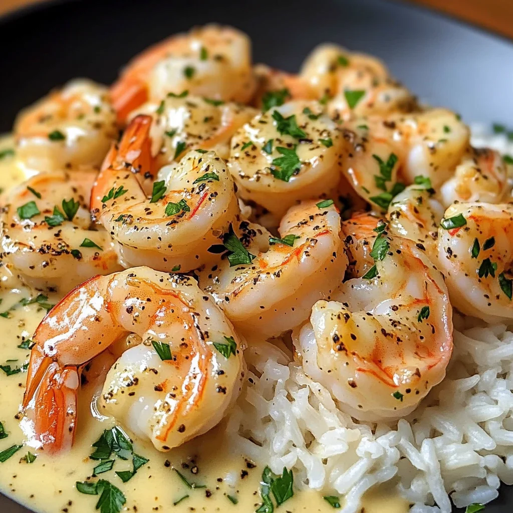 Creamy Garlic Butter Shrimp with Rice