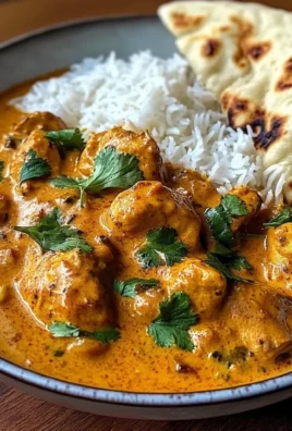 Creamy Indian Chicken Curry with Aromatic Spices, Steamed Rice & Warm Naan