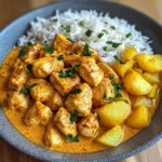 Creamy Paprika Chicken Curry Bowl with Rice & Golden Potatoes