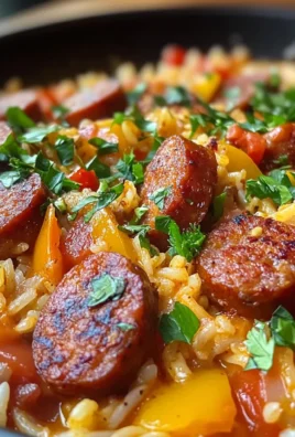 Creamy Smoky Cajun Sausage And Rice Skillet
