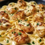 Garlic Butter Chicken Bites with Creamy Parmesan Pasta