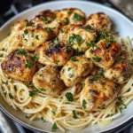 Garlic Butter Chicken Bites with Lemon Parmesan Spaghetti