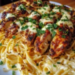 Garlic Cajun Chicken with Cheesy Mozzarella Linguine