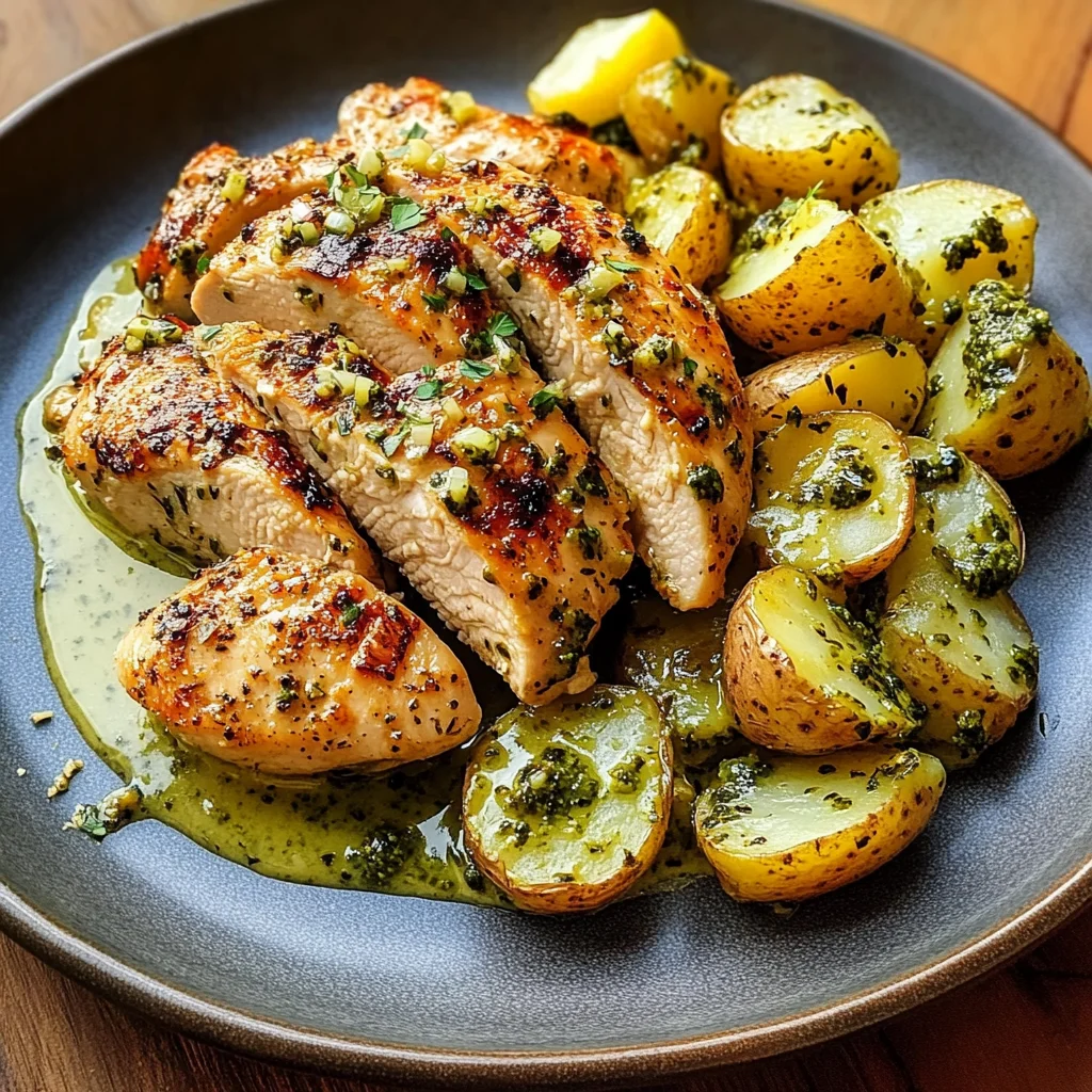 Garlic Herb Chicken with Creamy Pesto Potatoes Juicy, Fragrant & Ultra Comforting
