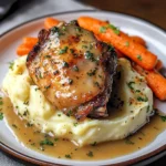 Herb-Roasted Chicken Thighs with Creamy Mashed Potatoes & Honey-Glazed Carrots