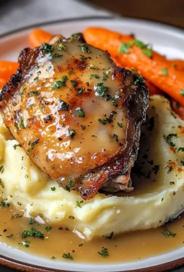 Herb-Roasted Chicken Thighs with Creamy Mashed Potatoes & Honey-Glazed Carrots