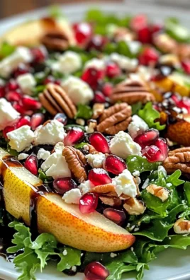 Holiday Pear, Pomegranate & Feta Salad with Balsamic Glaze