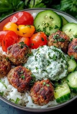 Juicy Greek Meatball Bowl with Tzatziki Bliss